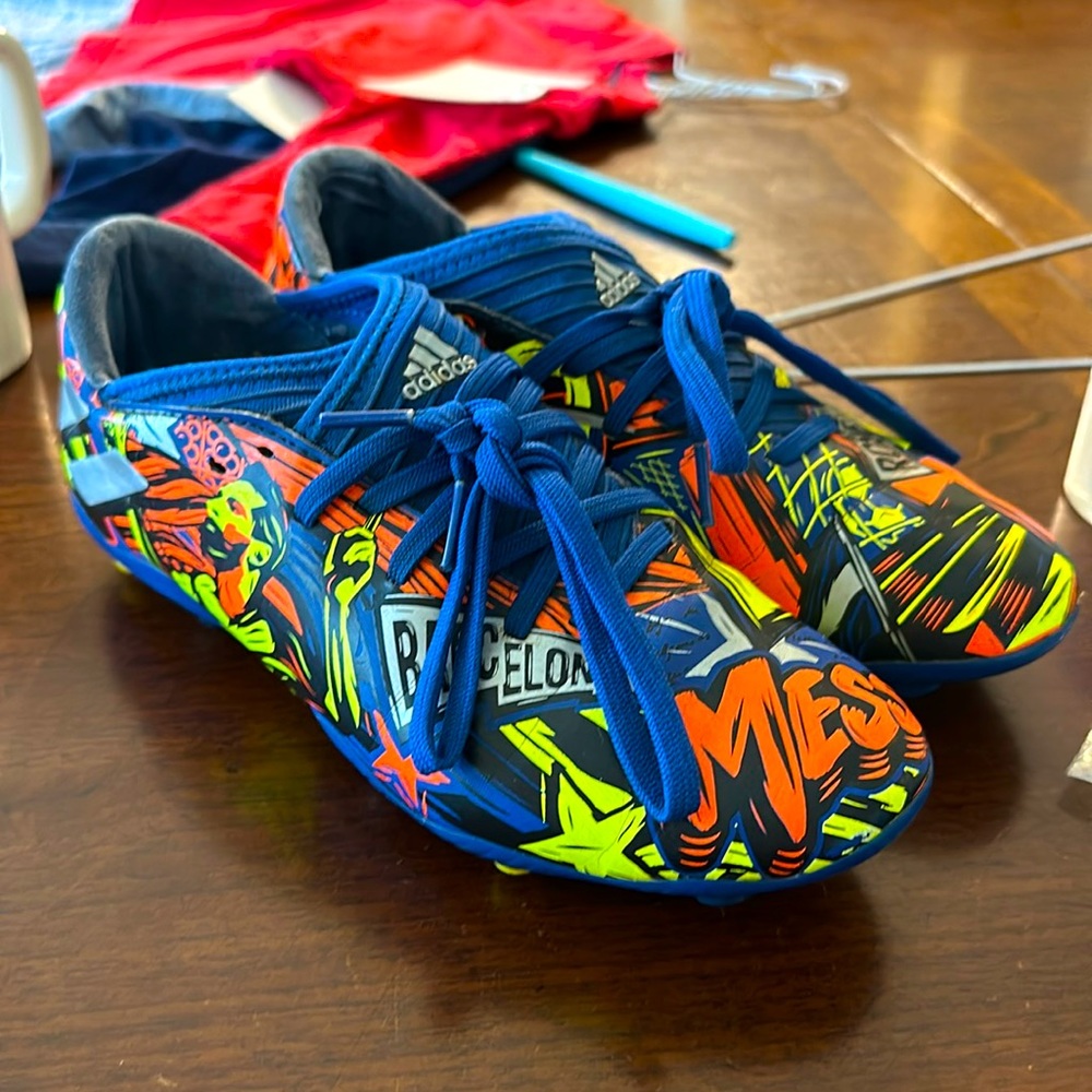 Adidas Nemeziz Messi 19.3 Soccer Cleats Barcelona neon yellow orange silver